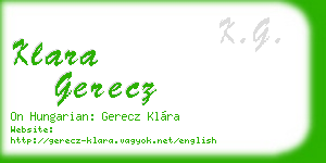 klara gerecz business card